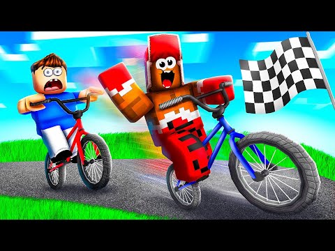 Обгони На ВЕЛОСИПЕДЕ Друга в Роблокс! Roblox