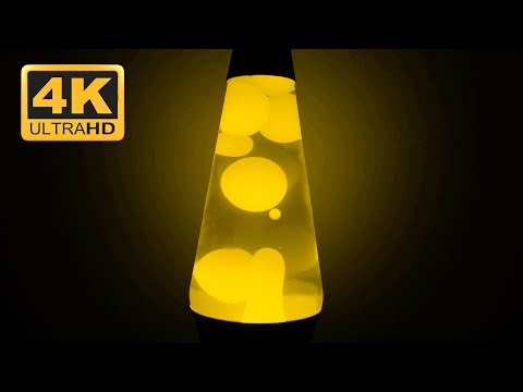 Yellow Lava Lamp With Celestial White Noise | 4K 4 Hour Ambient Noise For Sleep, Relaxation, Focus