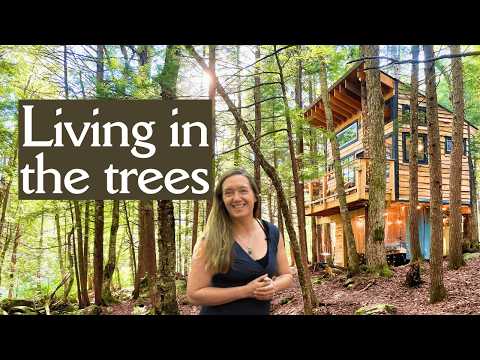 Woman Builds Up-Cycled Treehouse Deep in Vermont Woods