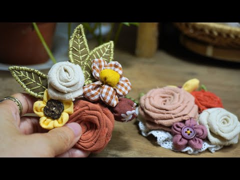 5 Simple Fabric Flower Designs from Scraps | Unique Handmade Brooch Ideas