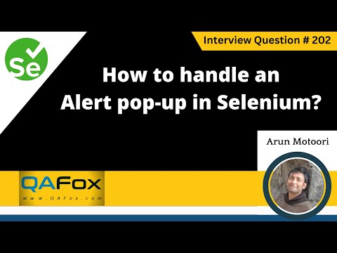 How do you handle an alert pop-up in Selenium (Selenium Interview Question #203)