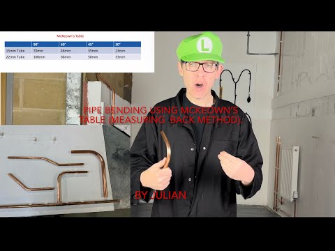 Copper pipe bending using McKeown`s Table . Also called the measure back method. (4K).