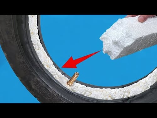 No one believes it but it really works! This substance pumped into tires is more durable than tubes