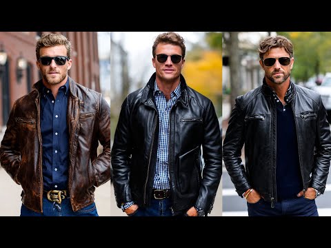 Stylish Leather Jacket Outfit Ideas for Men 2025 Fall/Winter | Modern & Trendy