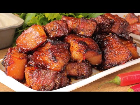 Caramelised Spicy Pork Belly. Friends always ask me to make this. The best meat for a party.