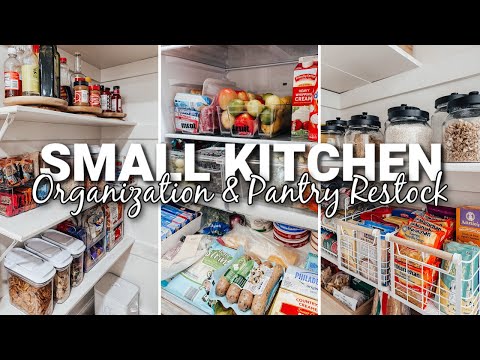 SMALL KITCHEN ORGANIZATION 2025 | FRIDGE & PANTRY RESTOCK | NARROW PANTRY ORGANIZATION IDEAS | ASMR
