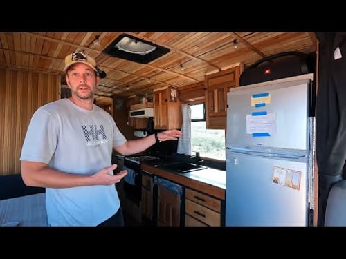 Shuttle bus converted to a tiny home on wheels