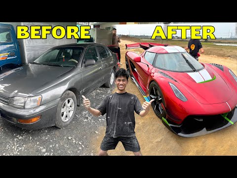 Turn A SCRAP Toyota Into A Luxury Convertible Supercar. 500 Days Process