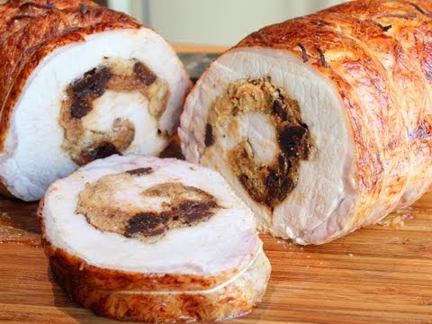 How to Stuff a Pork Loin - Rolled Stuffed Pork Loin Roast Wrapped in Caul Fat