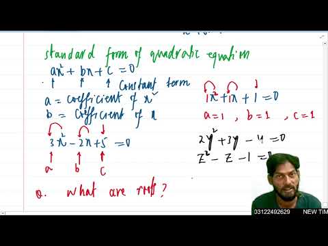 Class 10 Math Ex 20.1 Concept of Quadratic Equation, Nature of Roots Q.1 ( i to iv parts)