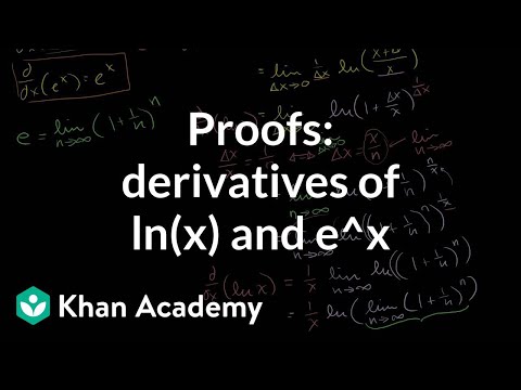 Proofs of derivatives of ln(x) and e^x | Taking derivatives | Differential Calculus | Khan Academy