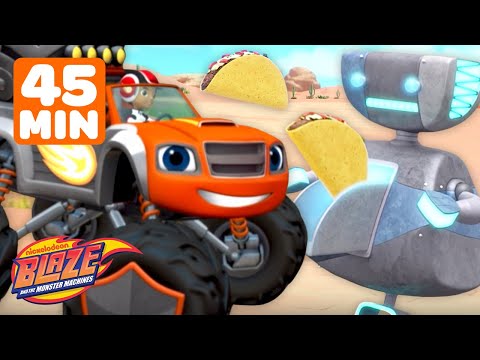 45 Minutes of BLAZING Adventures with Blaze and the Monster Machines! ๐๐จ w/ AJ