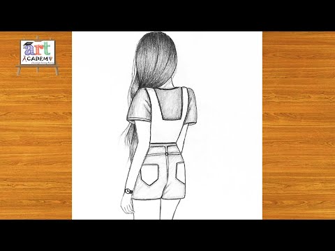 رسم بنات كيوت | تعليم رسم بنت كيوت مع قصه شعر سهل بالرصاص خطوه بخطوه للمبتدئين بطريقة سهلة | رسم سهل