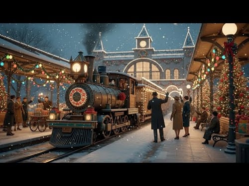 π Cozy 1950s Christmas: Main Street & Vintage Train Ride βοΈ Oldies Jazz Holiday Classics