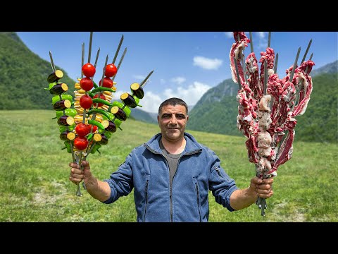 Cooking Famous Azerbaijani Kebab! Smoky Meat over Charred Wood