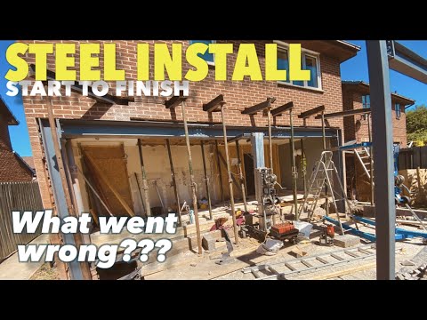 Installing steel beams for a house extension
