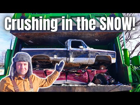 Crushing DOZENS of Cars & Trucks in the SNOW!