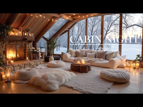 Soft & Smooth Winter Jazz ❄️ Cozy Lakeside Cabin Night | Relaxing Jazz for Focus & Calm