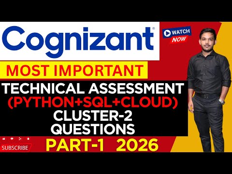 Cognizant Technical Assessment Cluster-2 (Python, SQL, Cloud) #cognizant