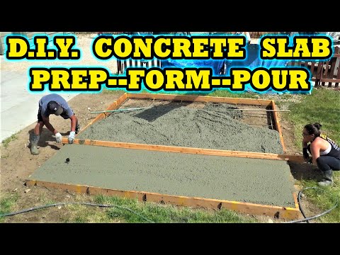 How to Prep, Form & Pour a Concrete Slab for beginners--Start to Finish