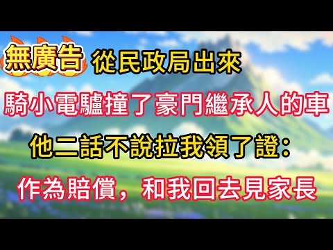 從民政局出來,騎小電驢撞了豪門繼承人的車,他二話不說拉我領了證:作為賠償,和我回去見家長!#言情小说#情感故事