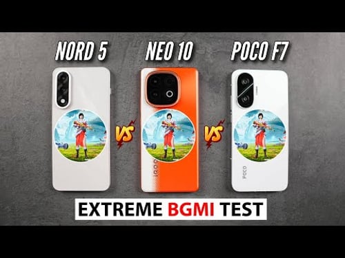 iQOO Neo 10 vs Poco F7 vs OnePlus Nord 5 Extreme BGMI Test with FPS Meter, Heating & Battery Test 🔥