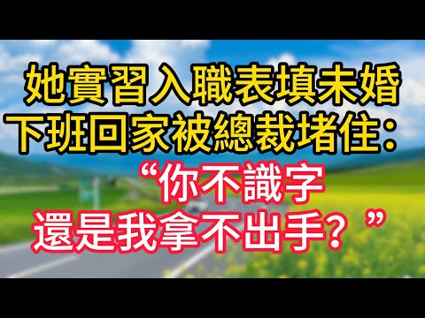 她實習入職表填未婚,下班回家被總裁堵住:“你不識字,還是我拿不出手?”#故事#言情小說#一口氣看完#爽文