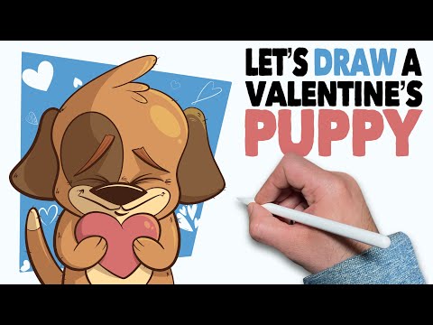 Let's Draw a Valentine's Puppy + My Shape Challenge Picks!: iPad & Procreate Tutorial & Free Brushes
