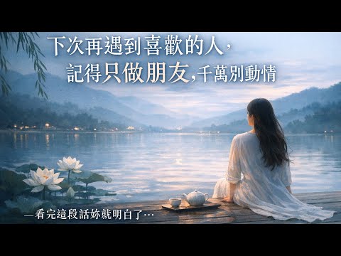 下次再遇到喜歡的人,記得只做朋友,千萬別動情。看完這段話妳就明白了#情感 #成年人愛情 #克制 #知己 #邊界感 #婚姻與責任 #清醒 #人生哲理 #兩性關係 #自我成長 #不越界 #淡淡的喜歡