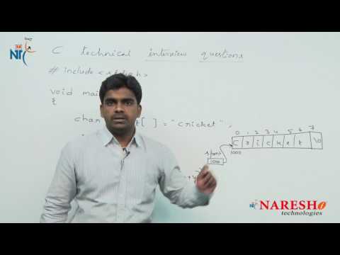 Strings | C Technical Interview Questions and Answers | Mr. Srinivas