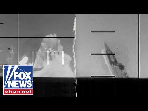 NEW video shows torpedo fired from US submarine SLAMMING into and sinking Iranian warship