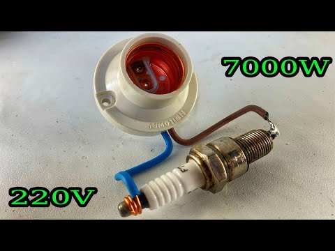 5 Amazing How to make 220v 7000w electricity energy using spark plug at home 100% free