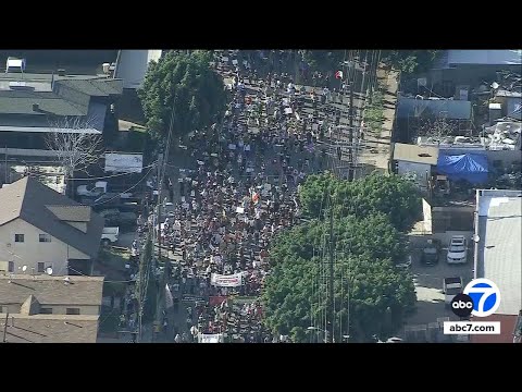 Thousands protest across Southern California in "ICE Out" rallies