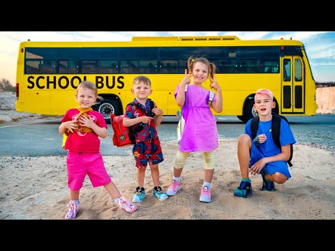 Five Kids teach School bus rules with friends + more Children's videos