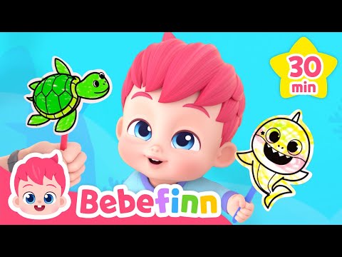 🦈Sharks Under The Sea! | Bebefinn Shark Month Compilation | Nursery Rhymes & Kids Songs