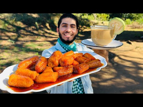 Temptation bananas with orange and special guava atole!!