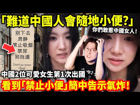 「難道中國人會隨地小便?」2位中國可愛女生第1次出國...看到「禁止小便」簡中告示氣炸!馬來西亞中國遊客插隊登上新聞版面!日本頻現離譜中文告示!背後有更離譜的事故...小鄭在日本