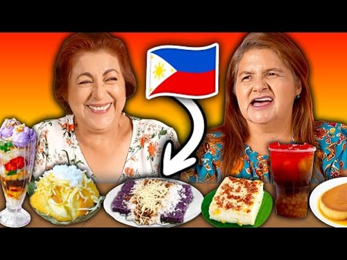 Mexican Moms Try Filipino Food! (Desserts)