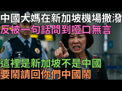 機場大戰!中國大媽怒罵新加坡官員偏袒台灣:「中國是中國,台灣是台灣」一句話讓她徹底崩潰!千萬人圍觀!