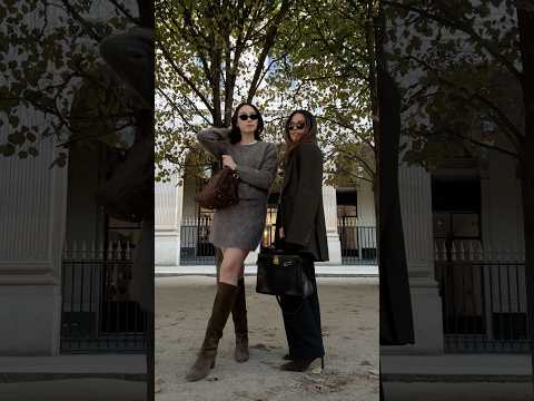 Matching fall outfits in Paris #shorts