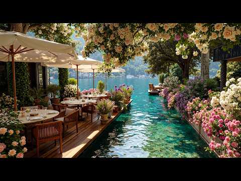 Morning Café Jazz at Lake Como ☕ Soft Bossa Nova Piano & Gentle Outdoor Jazz Music for Calm Focus