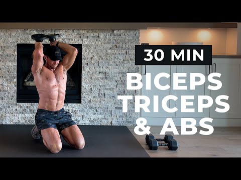 30 Minute Abs & Arms Workout with Dumbbells