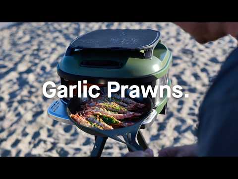 Garlic Prawns on the Beach with Gozney Tread