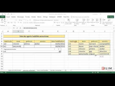 Excel - 3 Avancé - Cours RechercheV valeur exacte