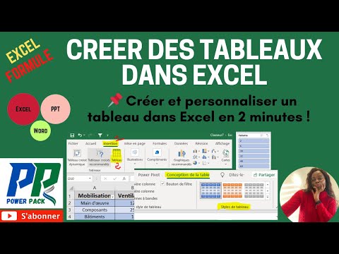 Excel : Créer et personnaliser un tableau dans Excel en 2 minutes !