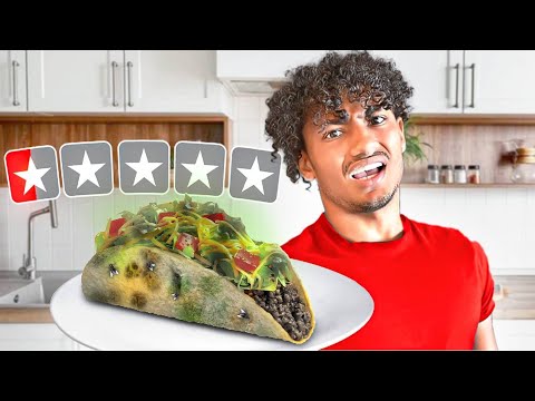 Eating At The WORST REVIEWED RESTARAUNTS For 24 HOURS!!