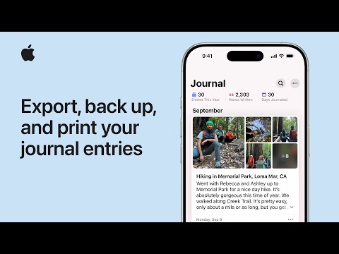 How to export, back up, and print your journal entries | Apple Support