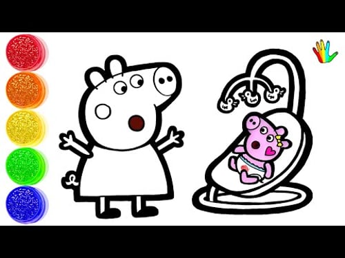 How to Draw Peppa and Chloé with Baby Evie 🍼💛 Super Cute Scene! - Bee Art TV