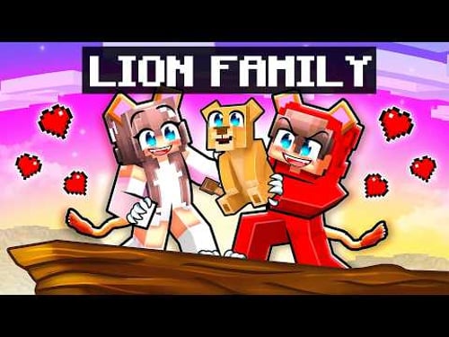 I Raised a LION Family in Minecraft…
