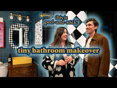 TINY Renter-Friendly Bathroom Makeover For @handyman.graham